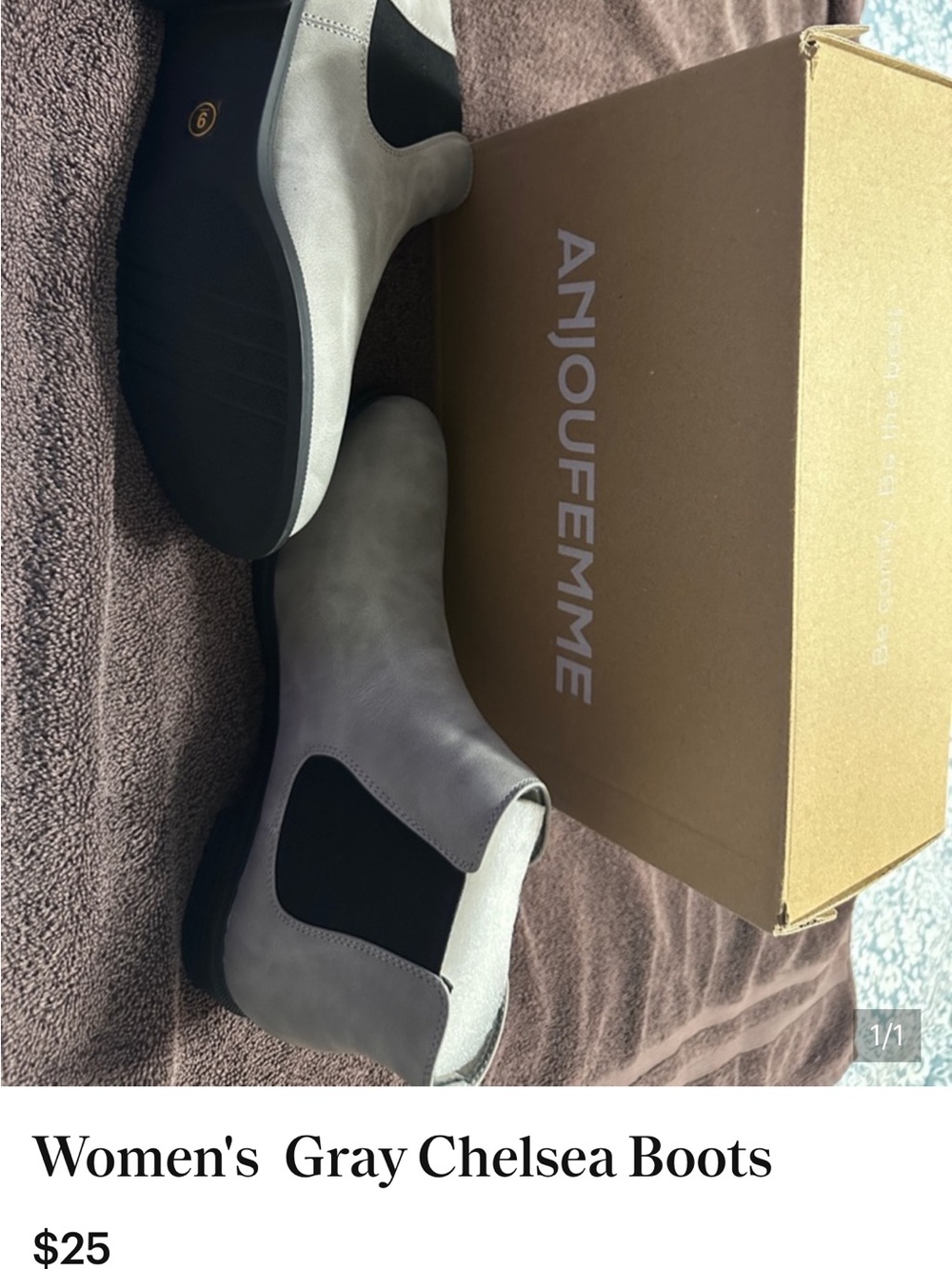 Woman's Gray Chelsea Boots - Slip-On Comfort